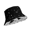 Bucket hat with white star and dot pattern, visible 'MILK&HONEY' text and speckled underside brim